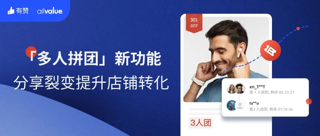 AllValue推出「多人拼團」功能，解鎖獨立站“裂變營銷”新玩法！